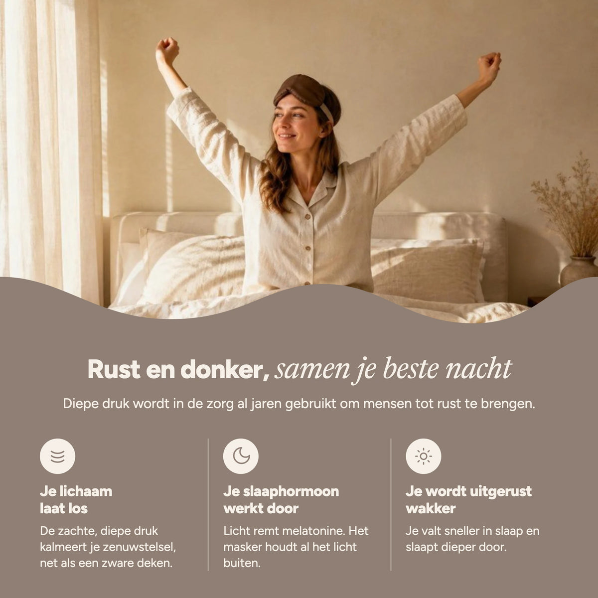 Rust en donker, samen je beste nacht: wat het Nera slaapmasker doet in drie stappen